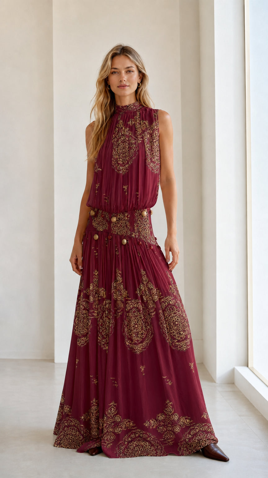Front view of burgundy color variant