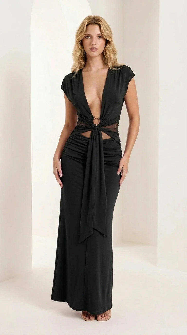 Full view of woman wearing black color variant