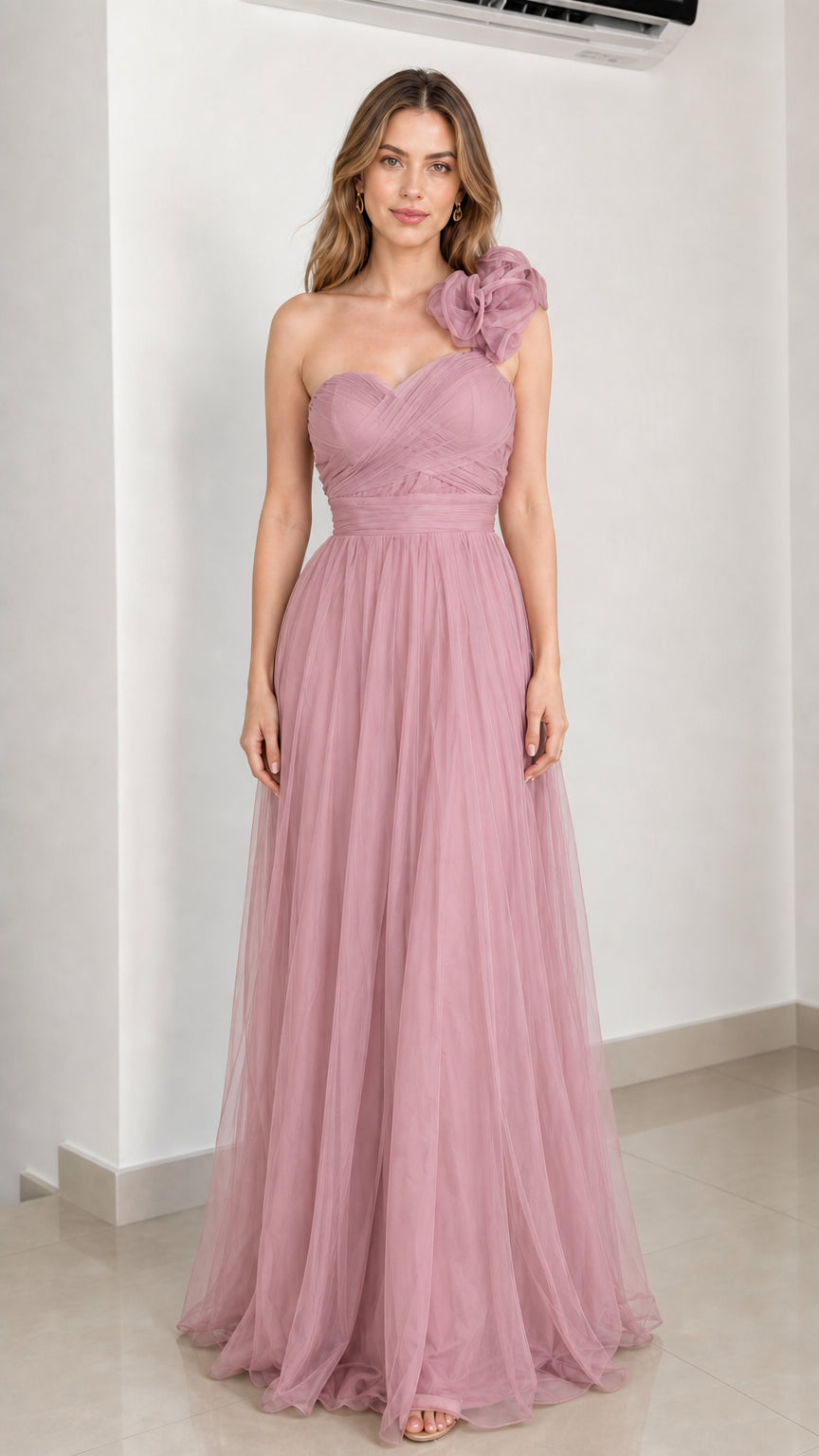 Front view in dusty pink