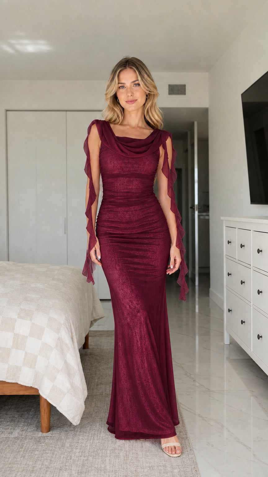 Front view of burgundy color variant